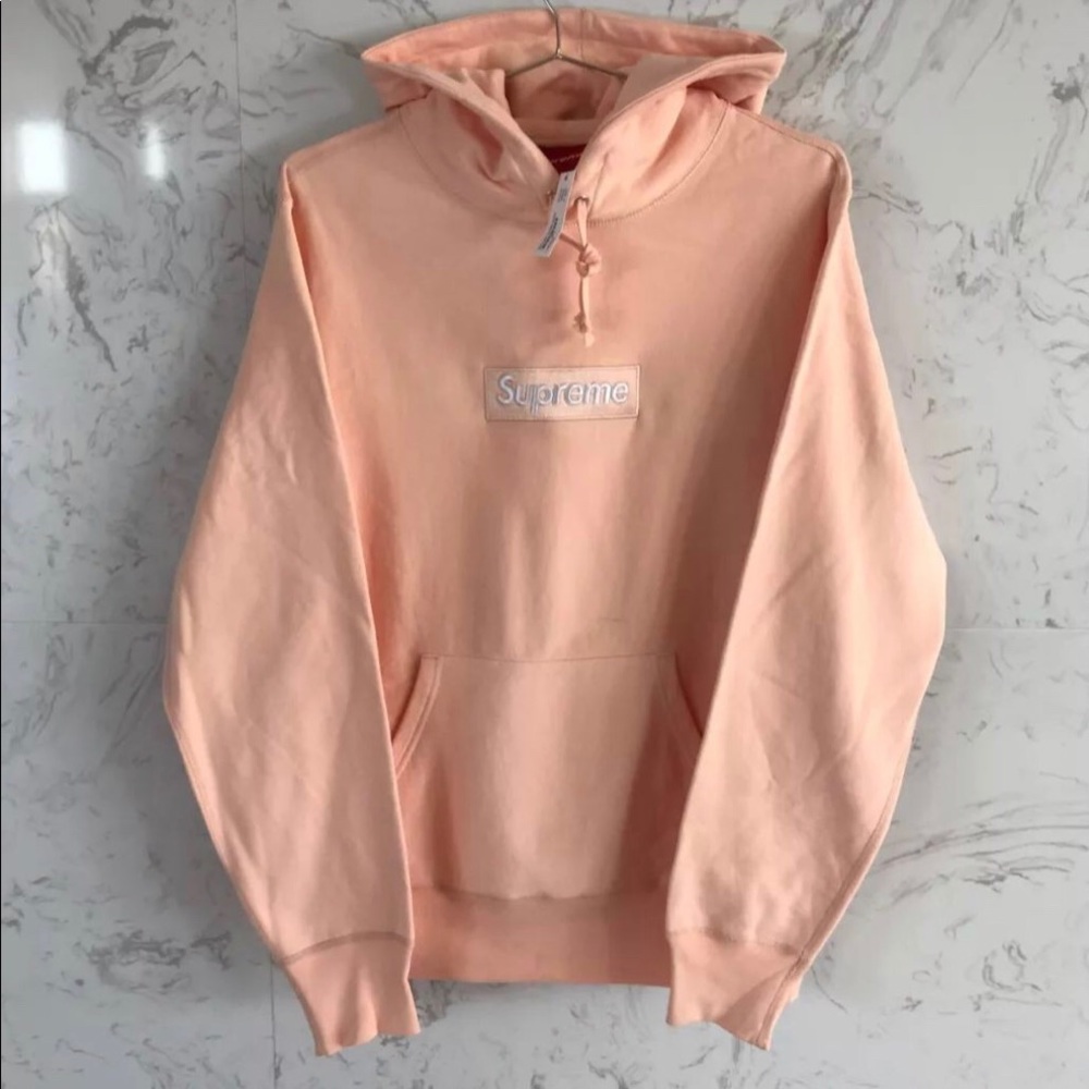 Supreme Box Logo Hoodie- Peach; FW16
